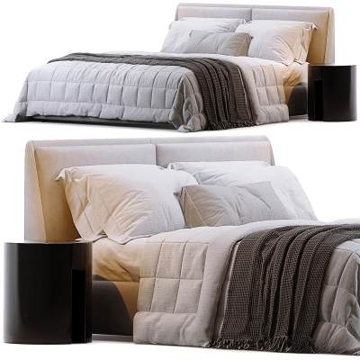 MERIDIANI现代布艺双人床